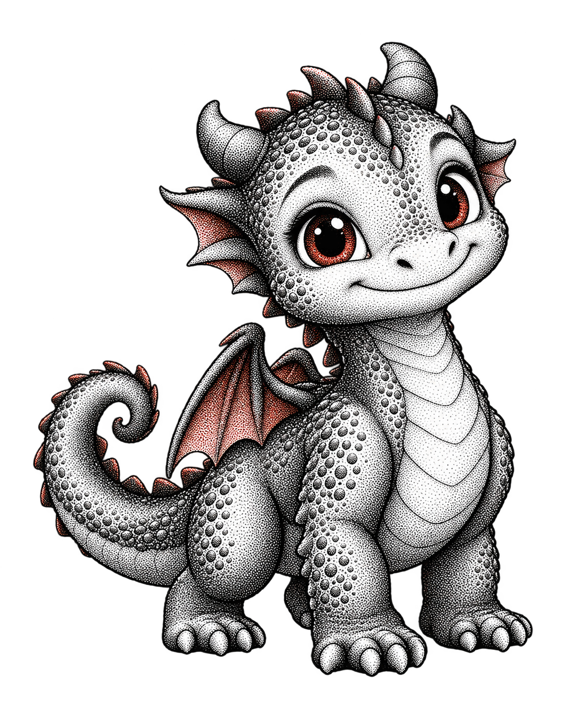 A friendly halftone dragon