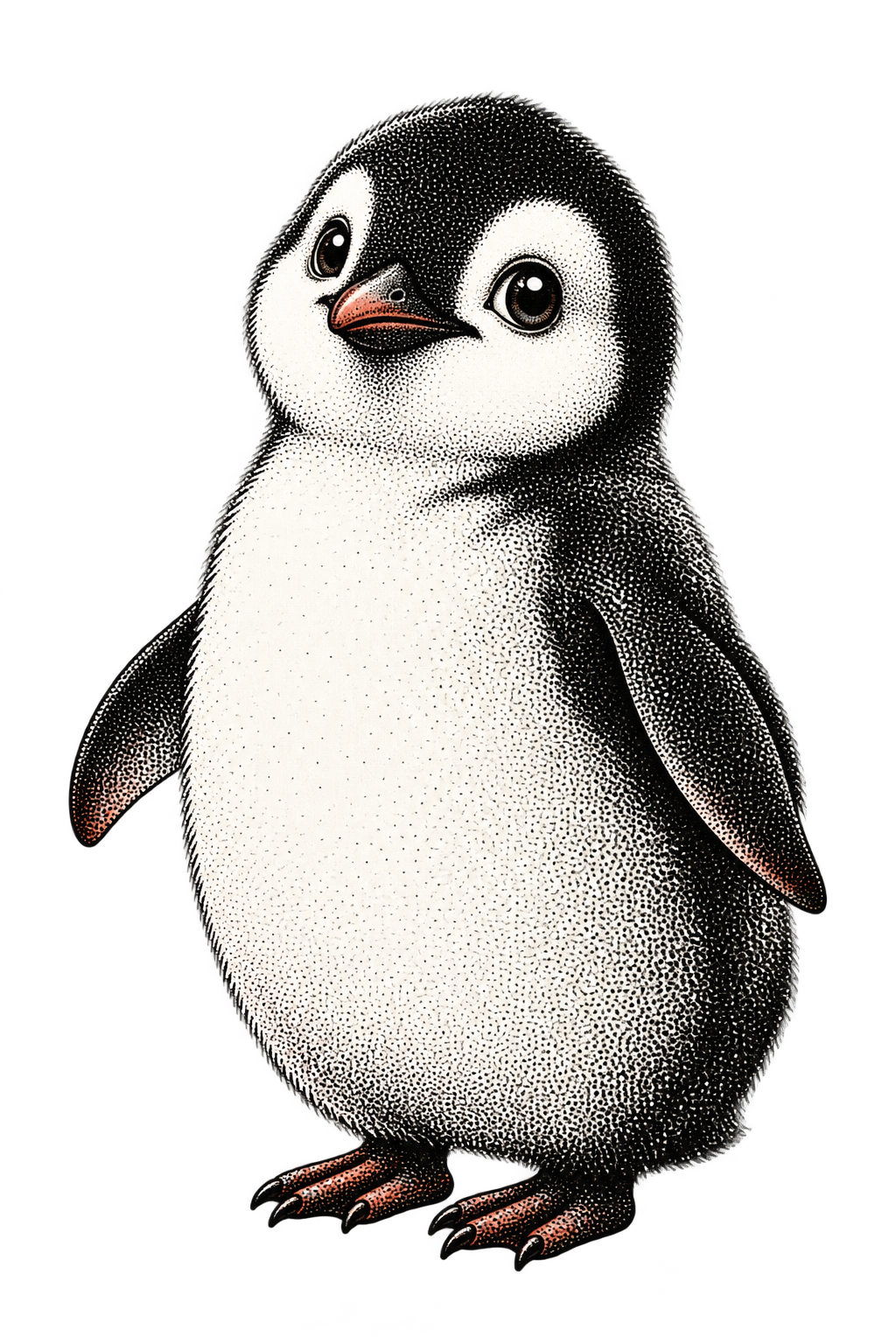 A cute halftone penguin